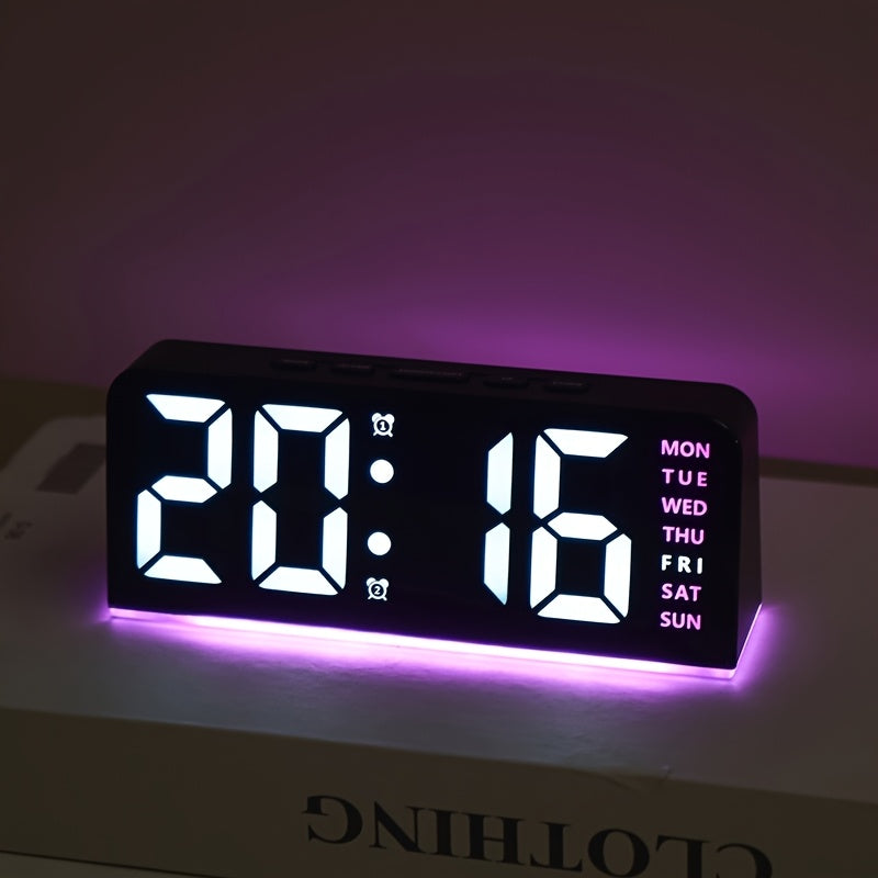 New Digital LED Alarm Clock Desktop Table Clock Night Light with Time Temperature Display Backlight Snooze Clock Modern Decor