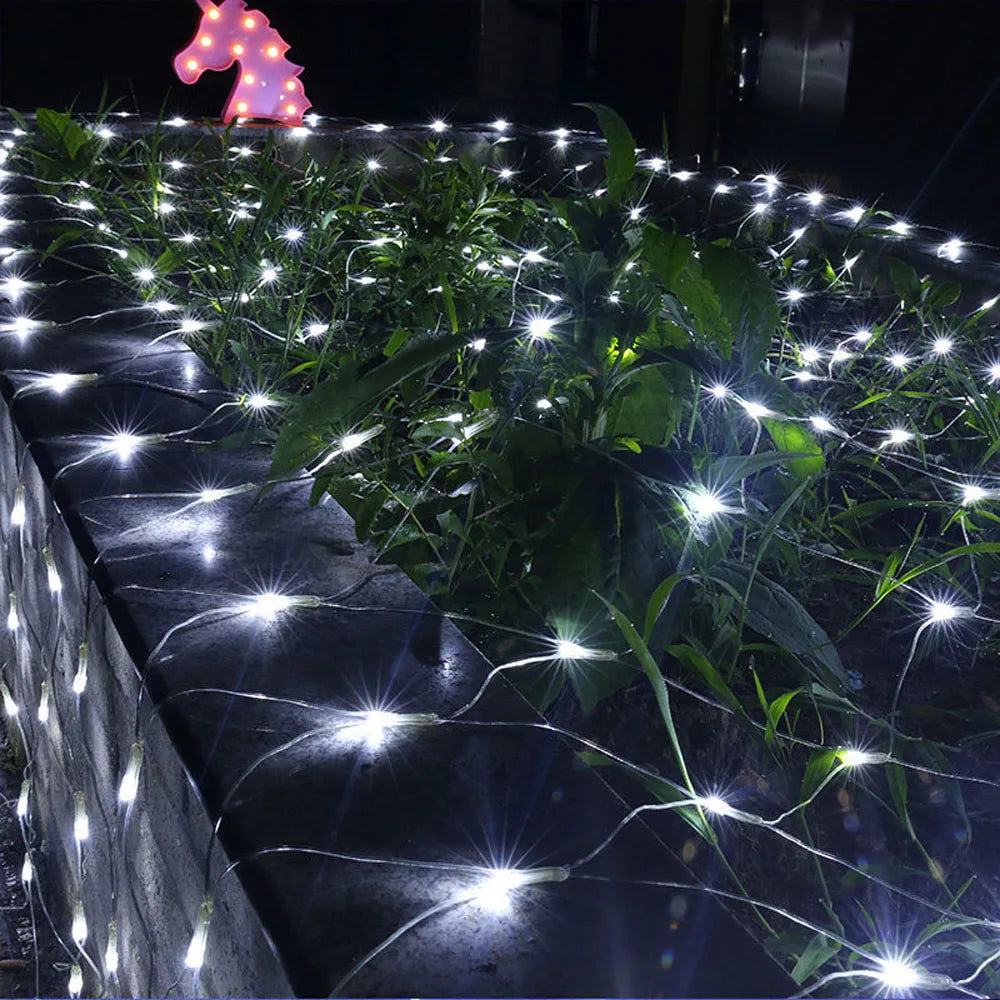 Net Mesh Led Lights 1.5M/2M/3M LED String Christmas Fairy Curtain Garland Outdoor Waterproof For Party Garden Wedding Decoration
