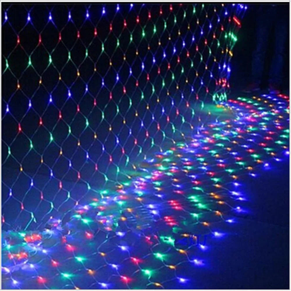 Net Mesh Led Lights 1.5M/2M/3M LED String Christmas Fairy Curtain Garland Outdoor Waterproof For Party Garden Wedding Decoration