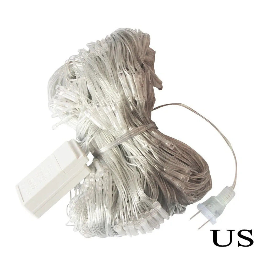 Net Mesh Led Lights 1.5M/2M/3M LED String Christmas Fairy Curtain Garland Outdoor Waterproof For Party Garden Wedding Decoration