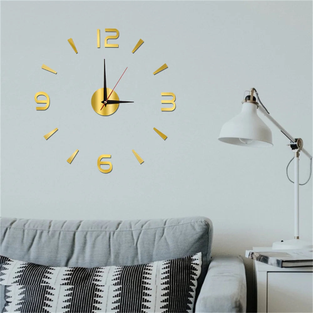 3D Luminous Wall Clock Frameless Acrylic DIY Digital Clock Wall Stickers Mute Clock for Living Room Bedroom Office Wall Decor