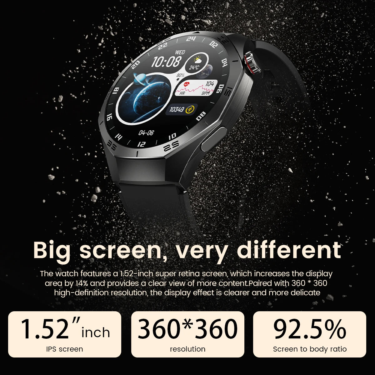 2025New GUHUAVMI GT5 Pro Smart Watch Men HD AMOLED Screen GPS Motion trajectory HeartRate Bluetooth Call 1.52" SmartWatch IP68