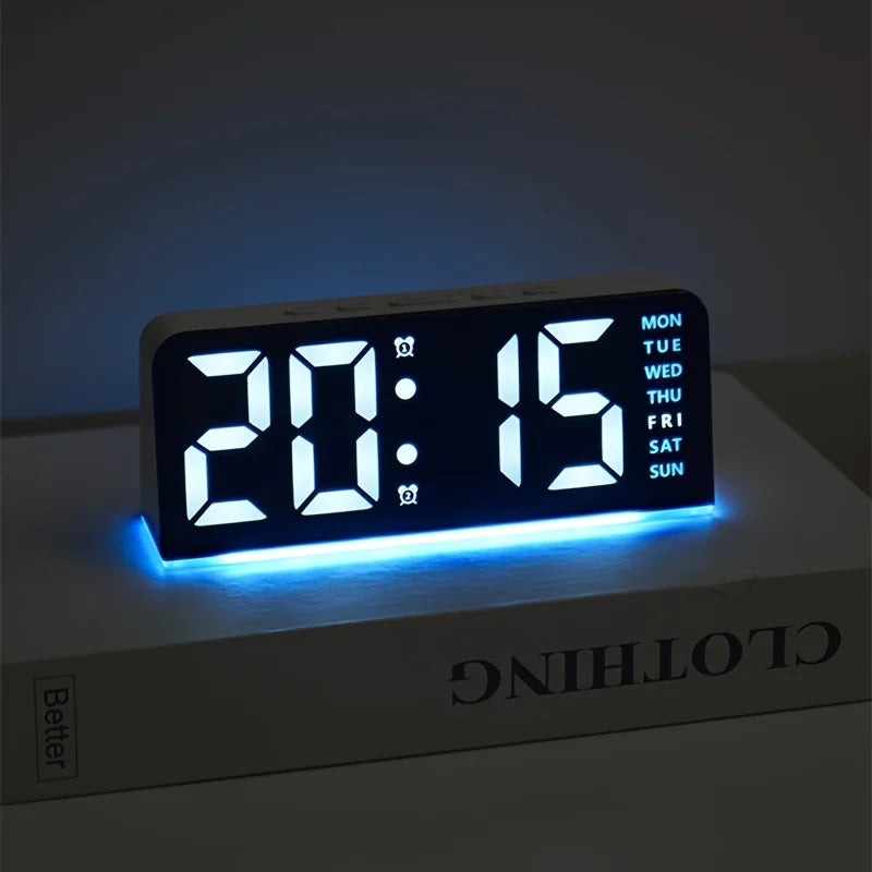 New Digital LED Alarm Clock Desktop Table Clock Night Light with Time Temperature Display Backlight Snooze Clock Modern Decor