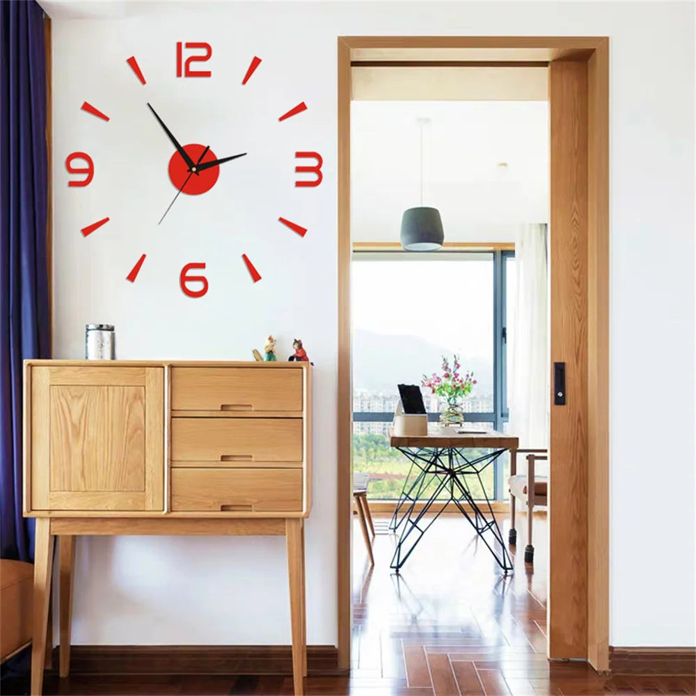 3D Luminous Wall Clock Frameless Acrylic DIY Digital Clock Wall Stickers Mute Clock for Living Room Bedroom Office Wall Decor