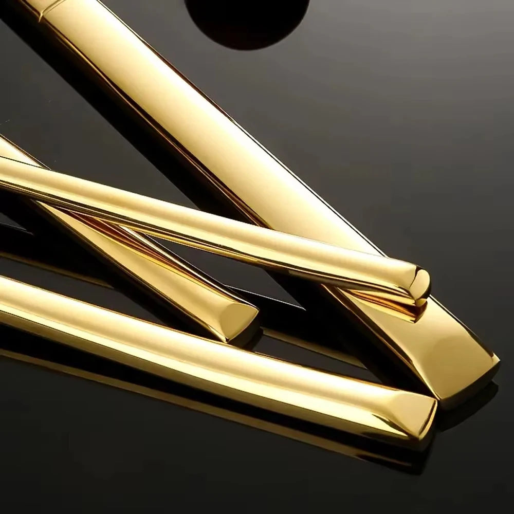 30PCS Gold Tableware Sets Stainless Steel Cutlery Knife Tea Fork Coffee Spoon Flatware Dishwasher Safe Dinner Kitchen Dinnerware