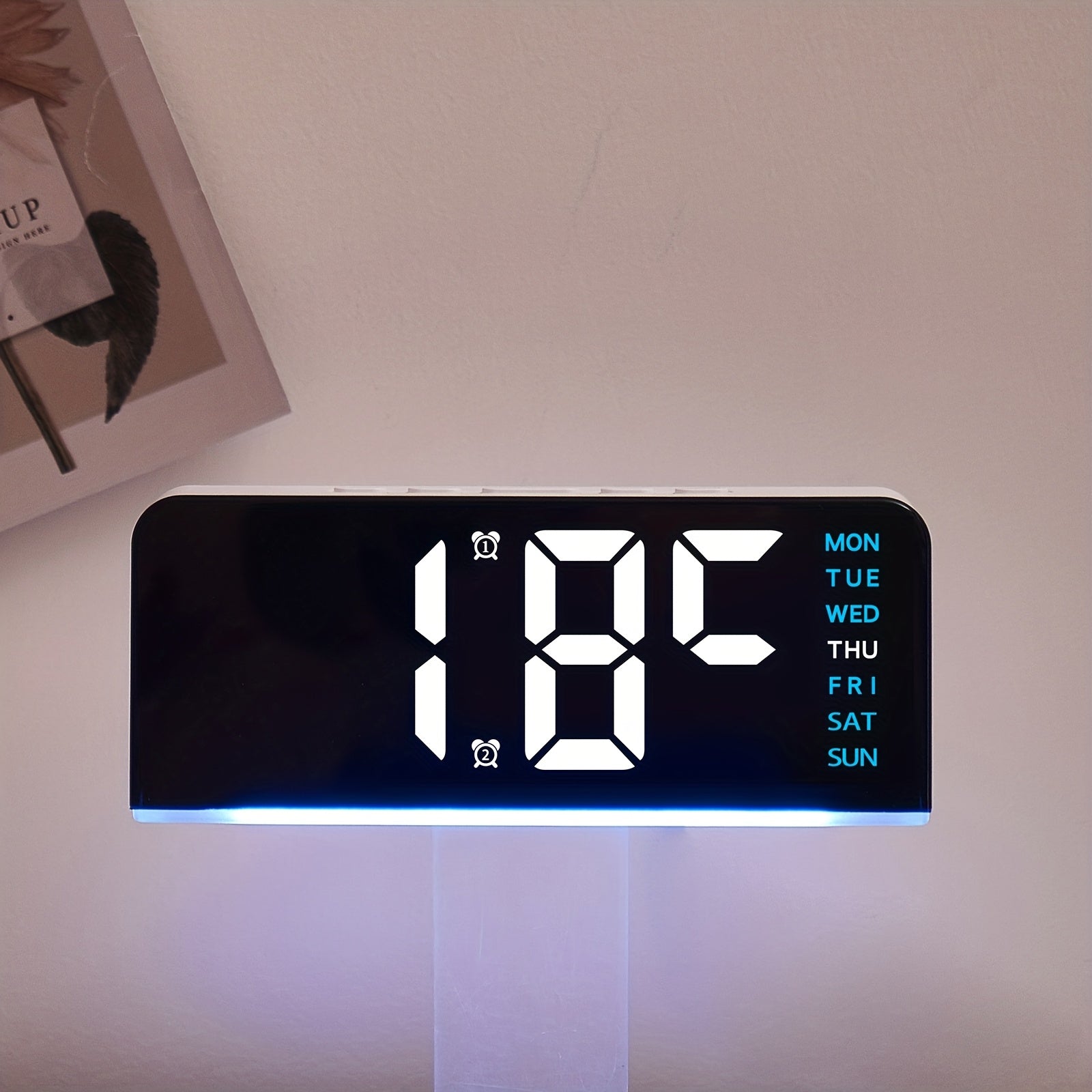 New Digital LED Alarm Clock Desktop Table Clock Night Light with Time Temperature Display Backlight Snooze Clock Modern Decor