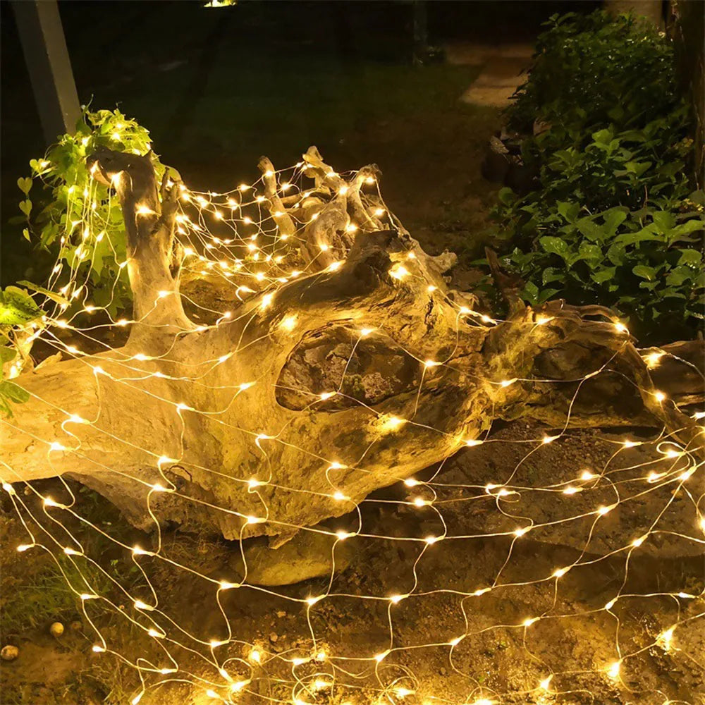 Net Mesh Led Lights 1.5M/2M/3M LED String Christmas Fairy Curtain Garland Outdoor Waterproof For Party Garden Wedding Decoration
