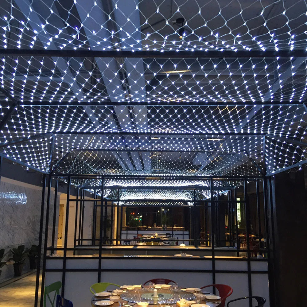 Net Mesh Led Lights 1.5M/2M/3M LED String Christmas Fairy Curtain Garland Outdoor Waterproof For Party Garden Wedding Decoration