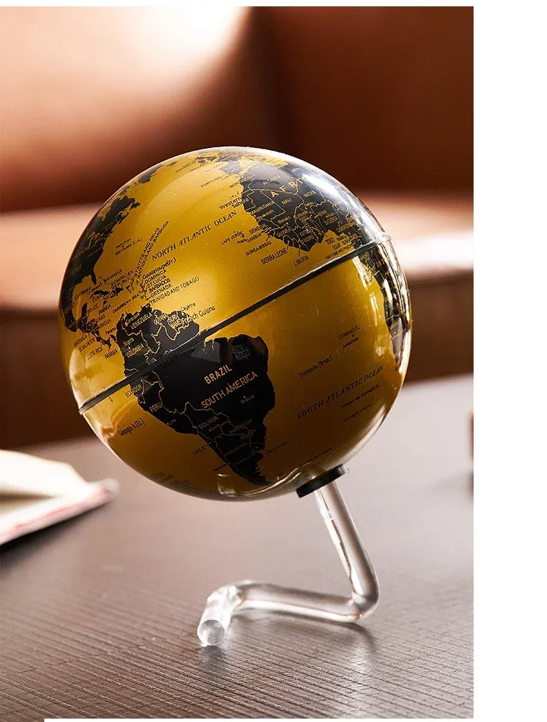 Creative metal rotating globe artwork, suitable for children classroom education learning living room office desktop decoration