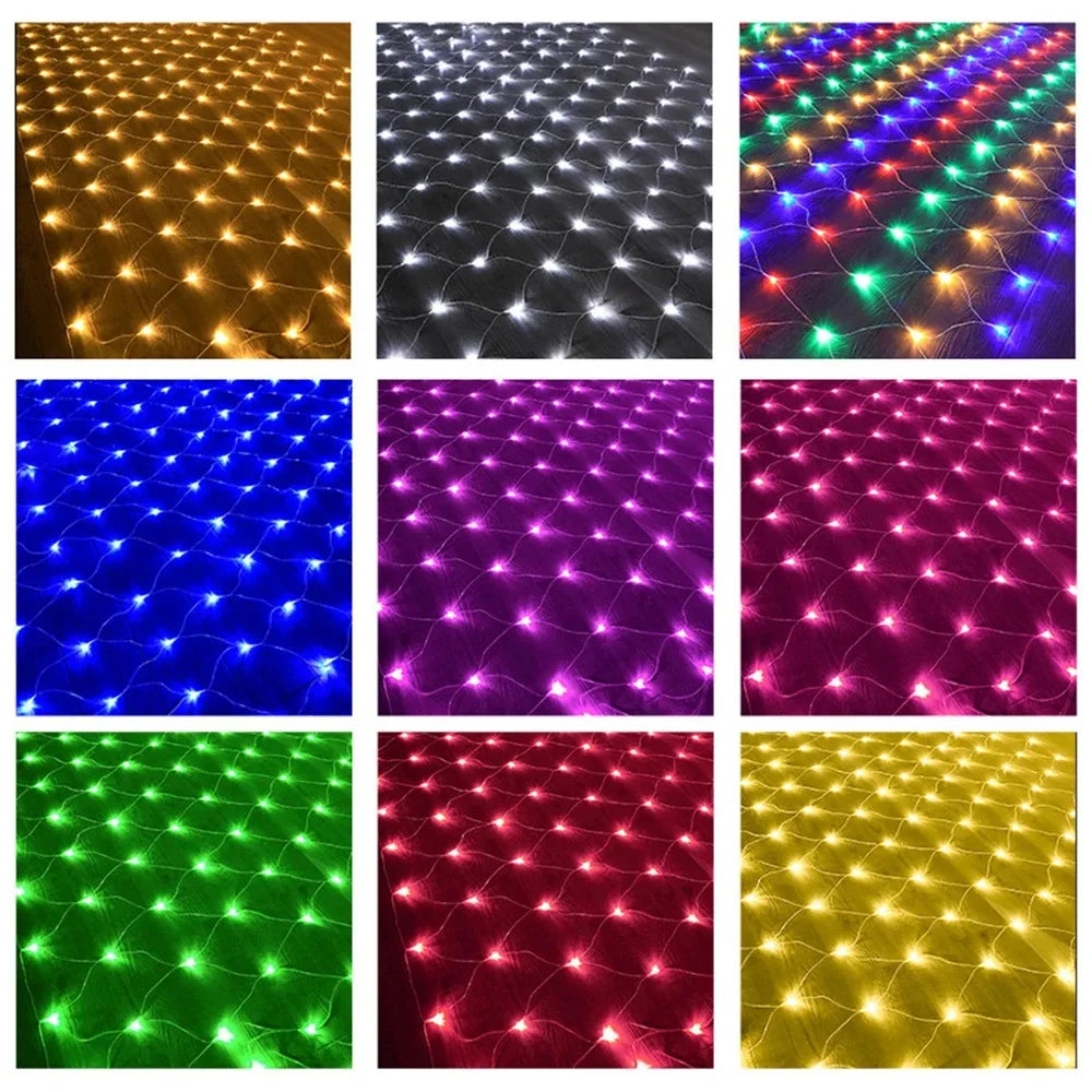 Net Mesh Led Lights 1.5M/2M/3M LED String Christmas Fairy Curtain Garland Outdoor Waterproof For Party Garden Wedding Decoration