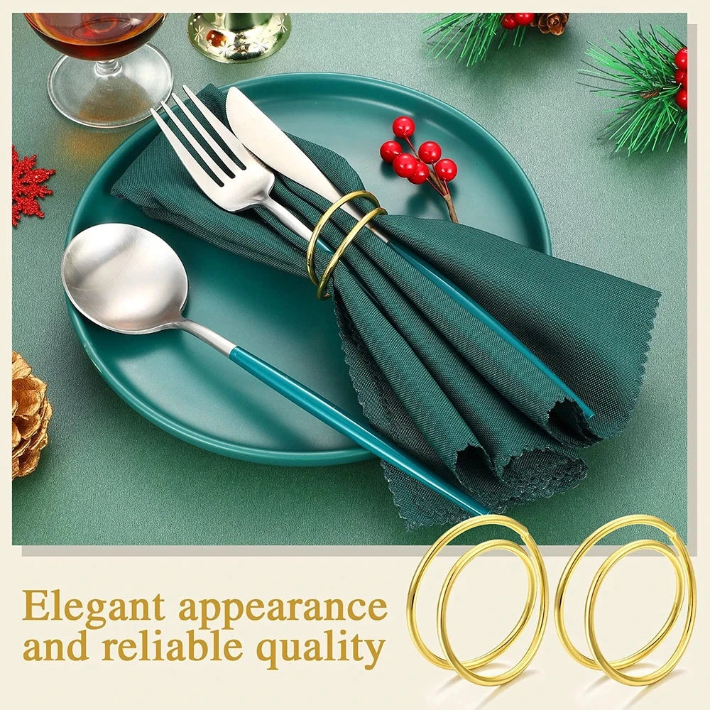 Exquisite Gold Napkin Ring Metal Napkin Rings for Wedding Party Dinner Hotel Table Decoration Napkins Holder