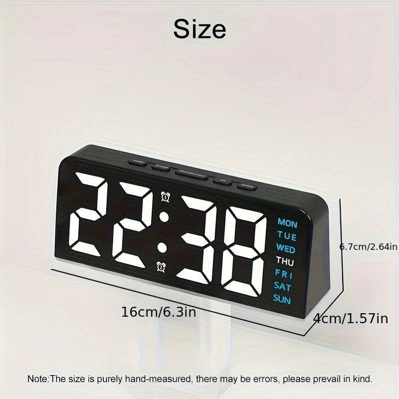 New Digital LED Alarm Clock Desktop Table Clock Night Light with Time Temperature Display Backlight Snooze Clock Modern Decor