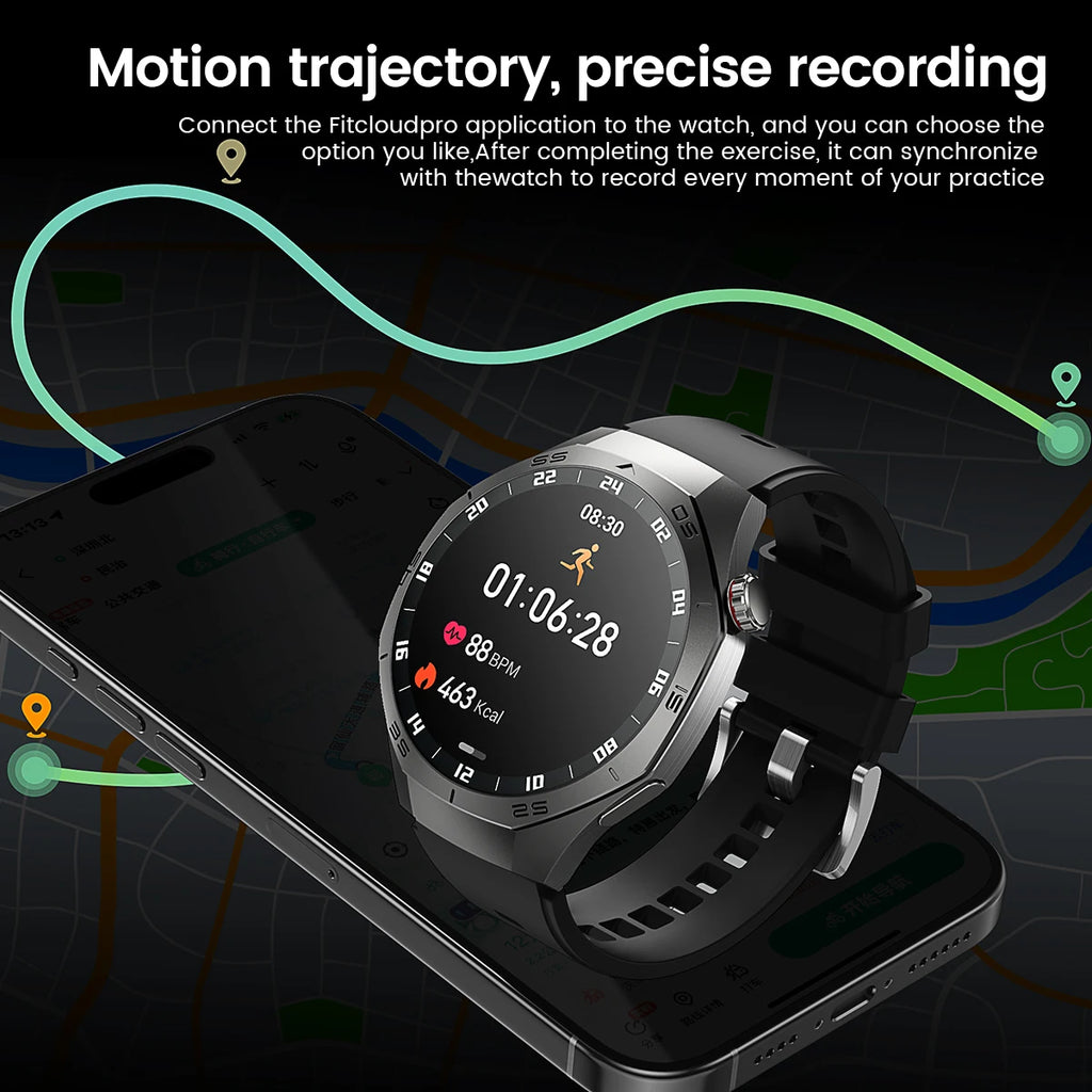 2025New GUHUAVMI GT5 Pro Smart Watch Men HD AMOLED Screen GPS Motion trajectory HeartRate Bluetooth Call 1.52" SmartWatch IP68