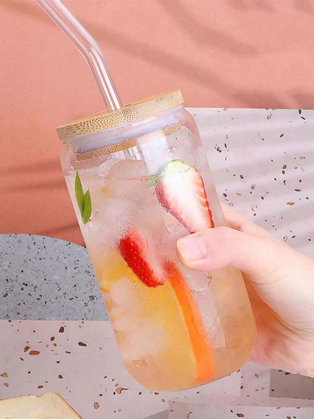 500ml Glass Cup With Lid and Straw Transparent Bubble Tea Cup Juice Glass Beer Can Milk Mocha Cups Breakfast Mug Drinkware
