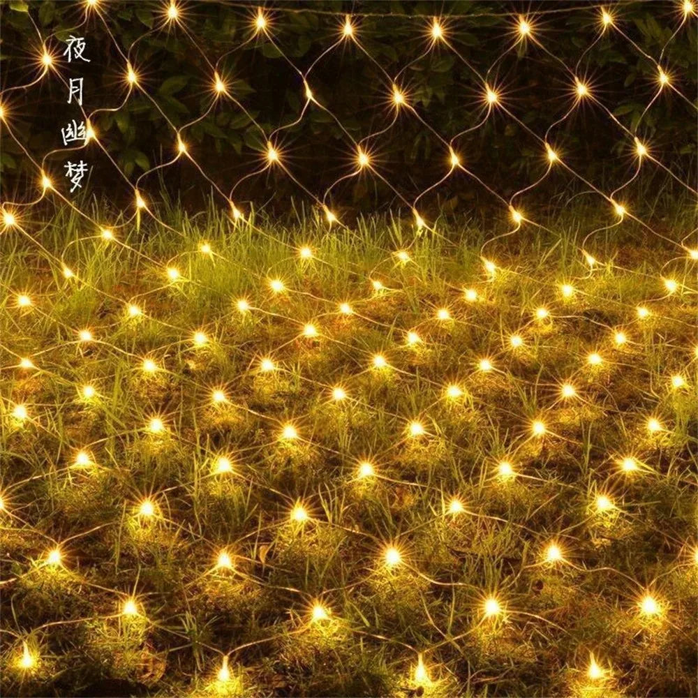 Net Mesh Led Lights 1.5M/2M/3M LED String Christmas Fairy Curtain Garland Outdoor Waterproof For Party Garden Wedding Decoration