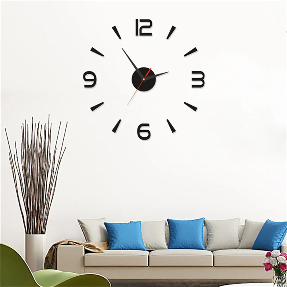 3D Luminous Wall Clock Frameless Acrylic DIY Digital Clock Wall Stickers Mute Clock for Living Room Bedroom Office Wall Decor