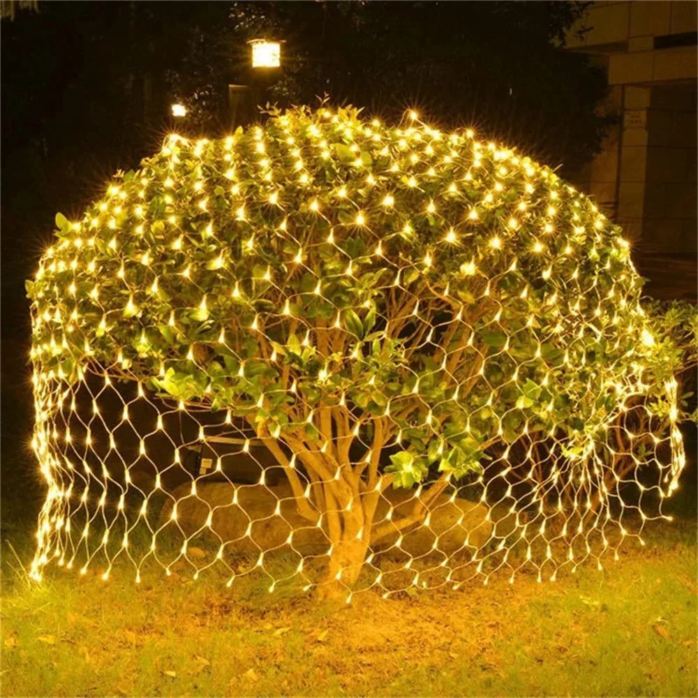 Net Mesh Led Lights 1.5M/2M/3M LED String Christmas Fairy Curtain Garland Outdoor Waterproof For Party Garden Wedding Decoration