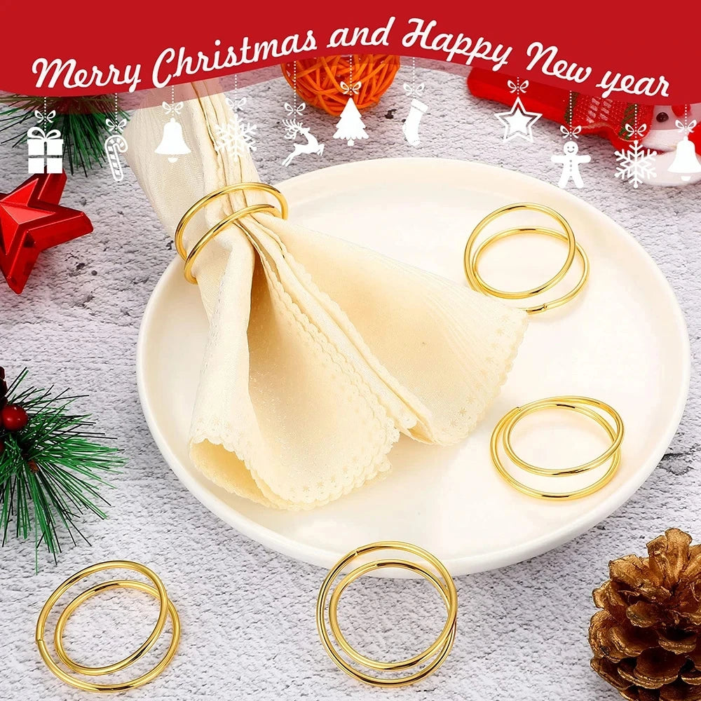 Exquisite Gold Napkin Ring Metal Napkin Rings for Wedding Party Dinner Hotel Table Decoration Napkins Holder