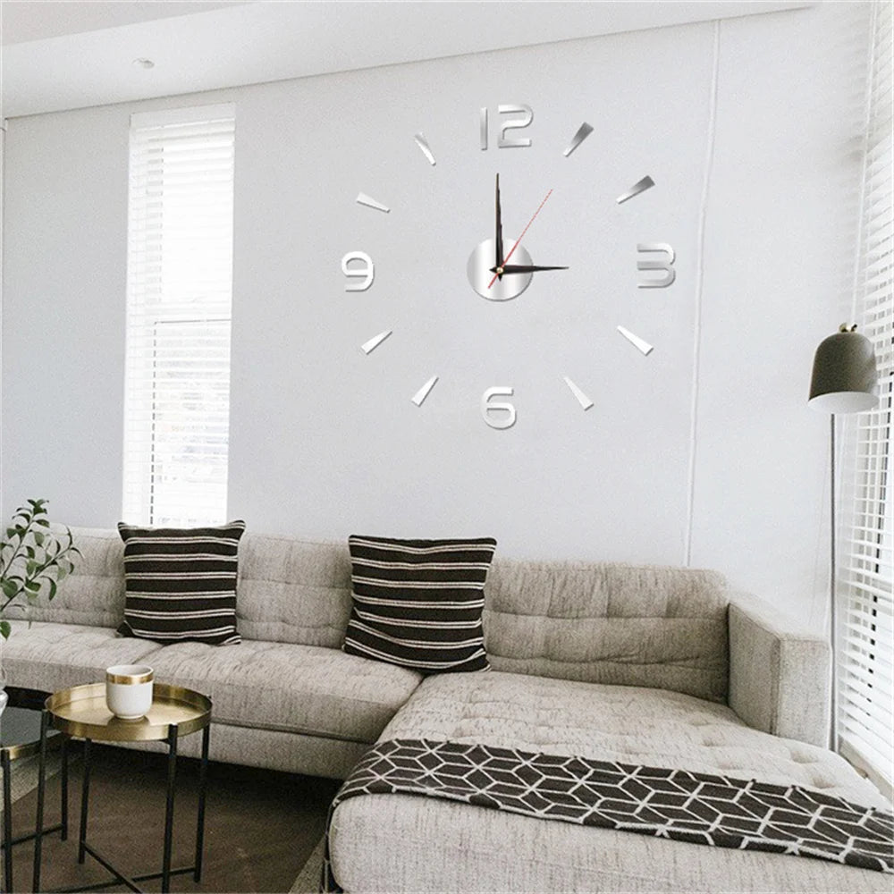 3D Luminous Wall Clock Frameless Acrylic DIY Digital Clock Wall Stickers Mute Clock for Living Room Bedroom Office Wall Decor