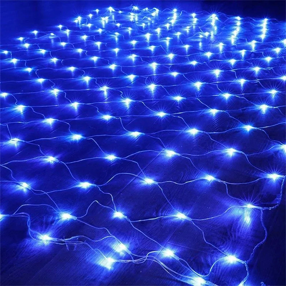 Net Mesh Led Lights 1.5M/2M/3M LED String Christmas Fairy Curtain Garland Outdoor Waterproof For Party Garden Wedding Decoration