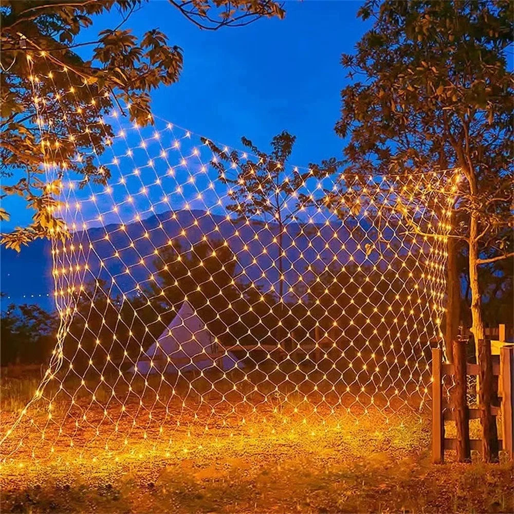 Net Mesh Led Lights 1.5M/2M/3M LED String Christmas Fairy Curtain Garland Outdoor Waterproof For Party Garden Wedding Decoration
