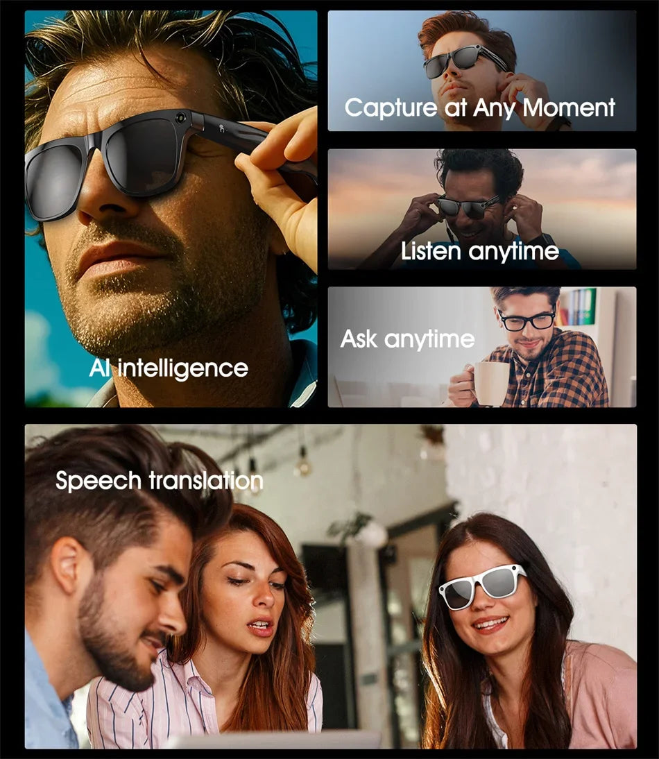 Xiaomi 4K HD AI Smart Glasses Chat GPT 100MP Camera Bluetooth Call 260Mah Battery Voice Assistant  Control Smart Glasses 2025
