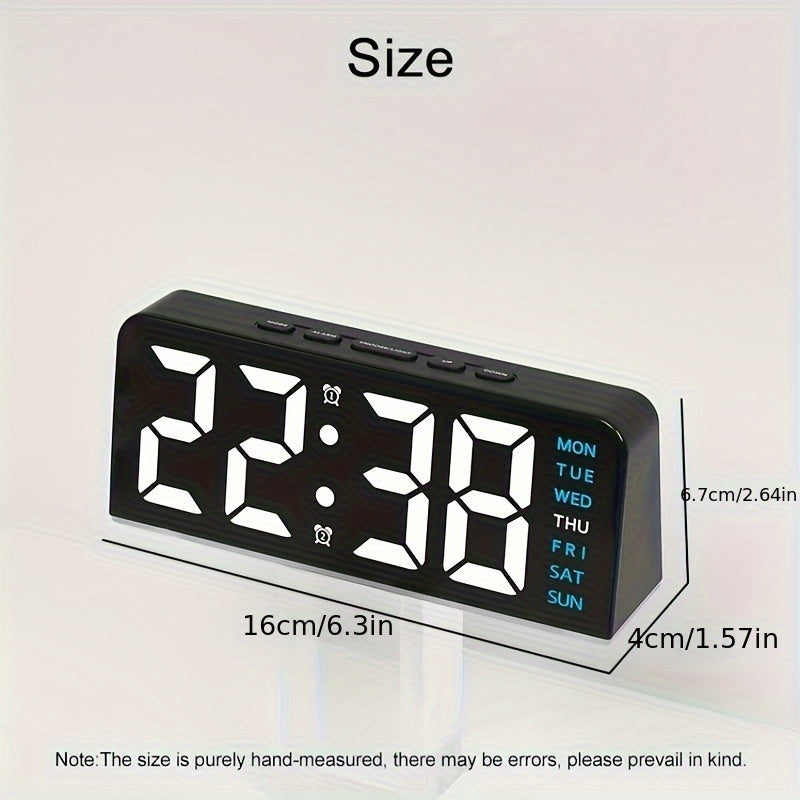 New Digital LED Alarm Clock Desktop Table Clock Night Light with Time Temperature Display Backlight Snooze Clock Modern Decor